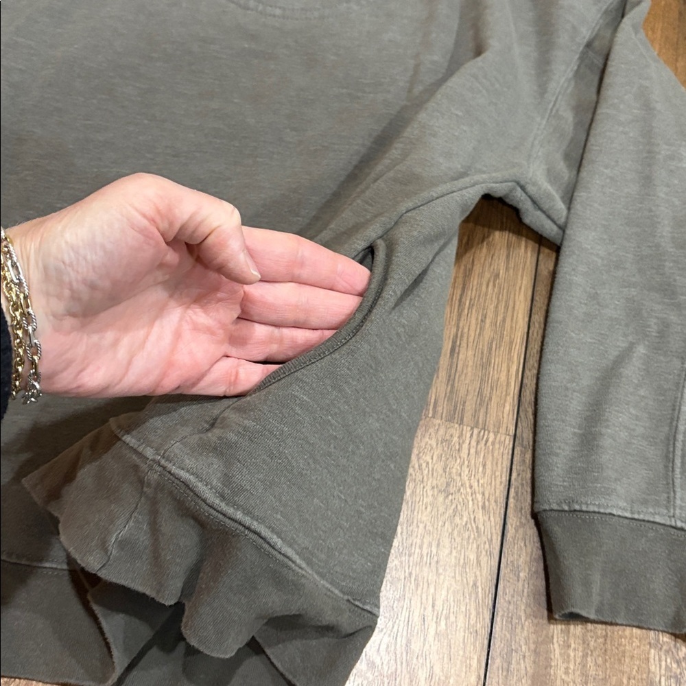 NATURAL LIFE Be Happy Sweatshirt with pockets! Brown. Small - Picture 7 of 7